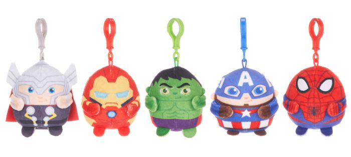 (Mis 0) MARVEL Avengers Podgies Peluche Portachiavi 8cm c/Bagclip -5ass…x120